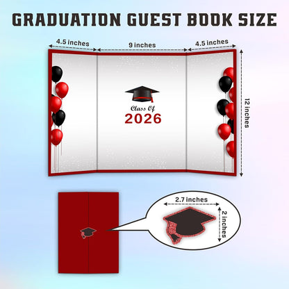 DYIRBIIY 18"X12" Graduation Signature Board - Class of 2026 - Grad Guest Book Alternative for College & High School Students, Congrats Graduate Gift, Party Favors & Decors(Blue) - A10