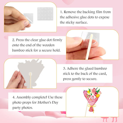 Happy Mother's Day Photo Booth Props and Selfie Frame Set, 30Pcs Best Mom Ever Party Photo Props with 1Pc Selfie Frame for Mother's Day Decoration Mom's Birthday Party Supplies Gifts
