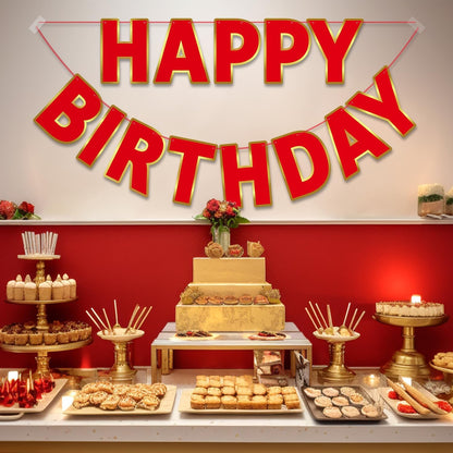 Happy Birthday Banner - 9ft Pre-Strung Happy Birthday Sign for Women, Men, Girls, Boys - No DIY Birthday Decorations & Party Supplies(Macaron)