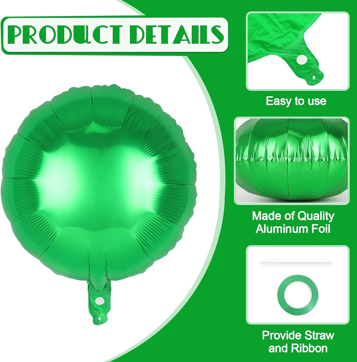 20 Pcs Black Round Shaped Balloons,18 Inch Round Foil Balloon,Giant Round Mylar Balloon Helium Balloons for Birthday Party Baby Shower Wedding Decorations (Black)