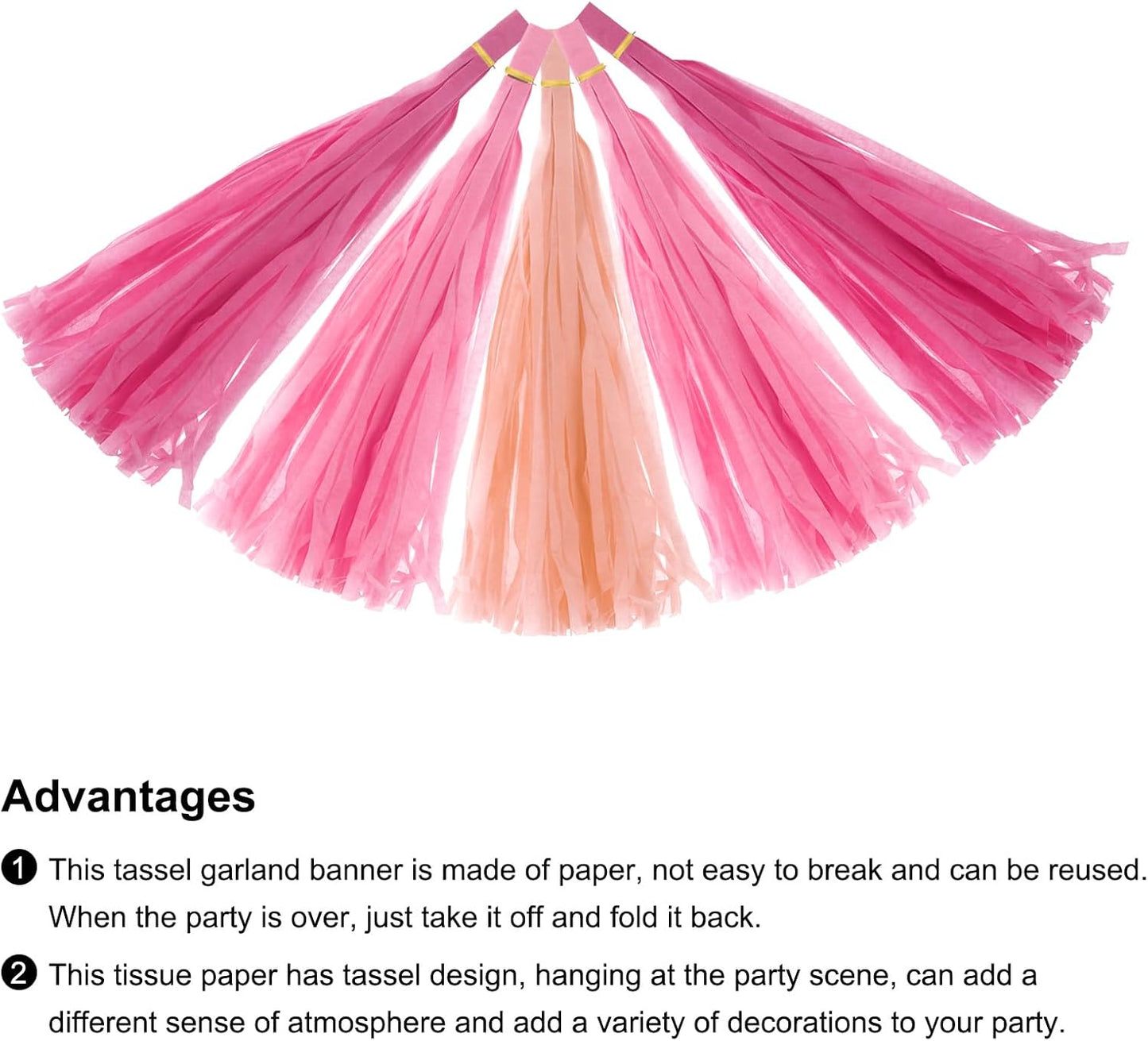 MECCANIXITY 15Pcs Light Blue Tassel Garland Banner with Rope Tissue Paper Tassels Party DIY Kits for Anniversary Wedding Birthday Party