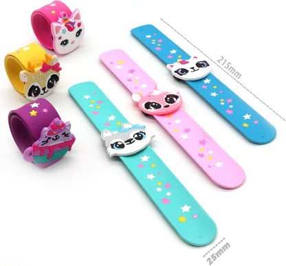 Cat Slap Bracelets for party- Silicone Wristbands Adjustable Party Favors, Classroom Prizes, Carnival Games - Birthday Gifts for Adults(6Pack)-LOCHSOEL
