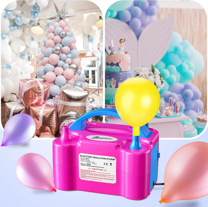 Balloon Pump Electric, Portable Balloon Inflator, Dual Nozzle 110v 600w With 113 Accessories Including Electric Air Pump, Birthday Decorations, Party Decorations, Suitable Gender Reveal, Baby Shower