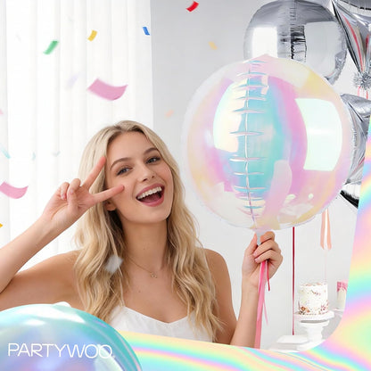PartyWoo Metallic Gold Foil Balloons 20pcs Different Sizes Pack of 22 15 10 Inch Large Round Foil 4D Inflatable Mirror Ball Mylar Balloons for Graduation Birthday Baby Shower Party Decorations