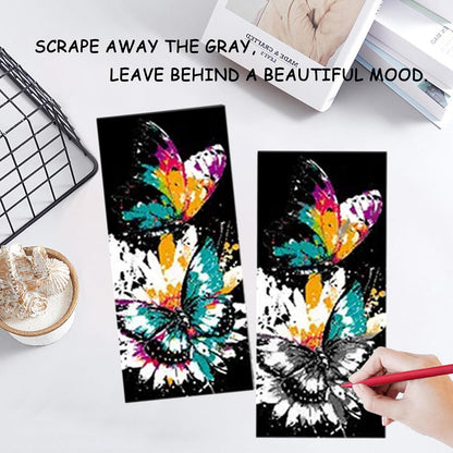 Scratch Art Bookmarks Kit, 24 Sheet Paper with Scratching Tools for DIY Party Favors, Christmas Stocking Stuffers