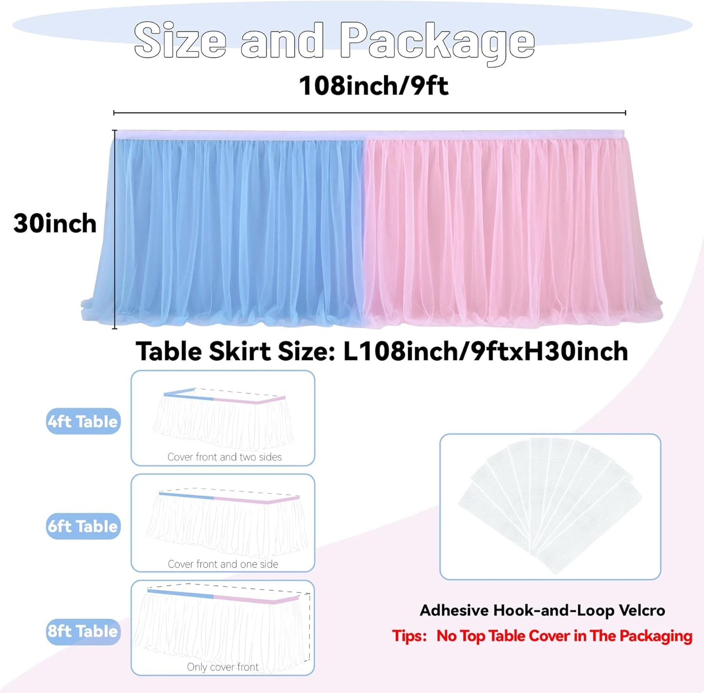 72inch Champagne Gold Tulle Table Skirts for Rectangle Round Tables, Gold Grim Ruffle Tulle Tutu Cloth Table Skirt 6ft for Wedding Birthday Party Cake Dessert Decor(No Top Cover)
