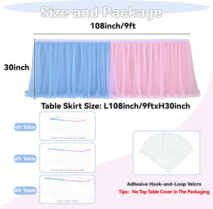 72inch Champagne Gold Tulle Table Skirts for Rectangle Round Tables, Gold Grim Ruffle Tulle Tutu Cloth Table Skirt 6ft for Wedding Birthday Party Cake Dessert Decor(No Top Cover)