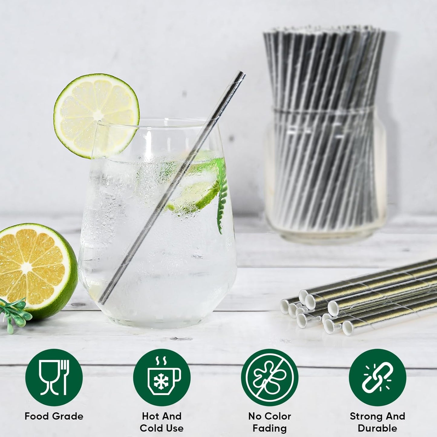 5.75 inch Orange Paper Cocktail Straws, Short Disposable Drinking Straws 500 Counts, Unwrapped - Compostable