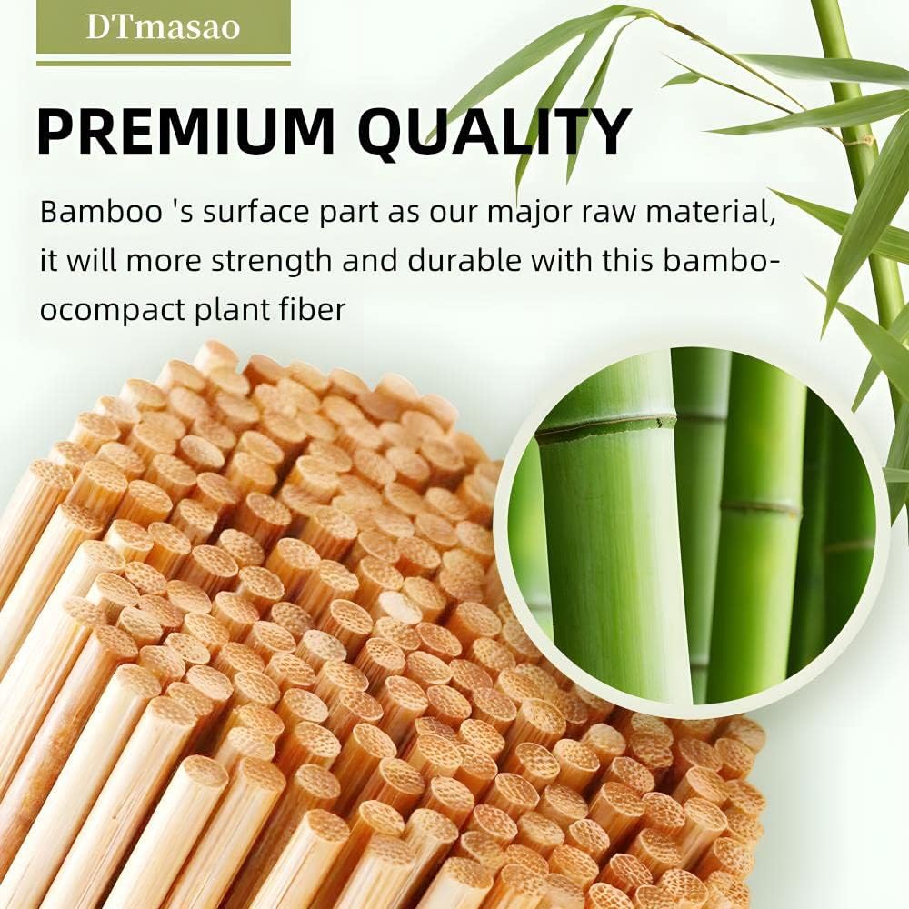 DTmasao 200PCS 12 inch Bamboo Skewers for Wooden Sticks， BBQ，Appetiser，Fruit，Cocktail，Kabob，Chocolate Fountain，Grilling，Kitchen，Crafting and Party. Φ=3mm, More Size Choices 6"/8"/10"/12"/36"