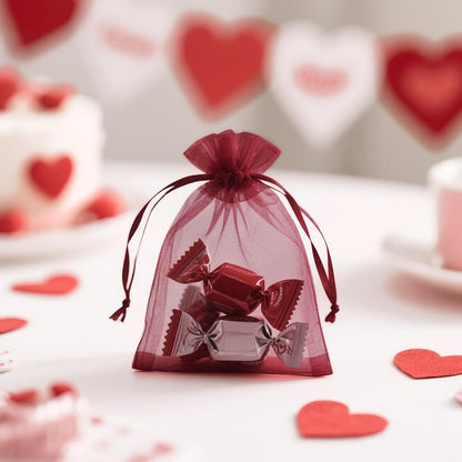 joycraft 50Pcs Organza Bags, 2x3 inch Gift Favor Bags, White Wedding Favor Bags, Jewelry Pouches with Drawstring, Mesh Bags Drawstring for Jewelry, Festival, Makeup, Candy, Desserts