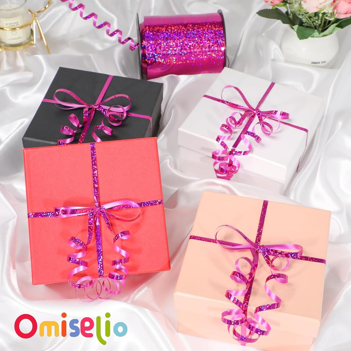Rose Gold Curling Ribbon - 500 Yard Shiny Metallic Curling Ribbon for Gift Wrapping, Balloons, Birthdays & Parties