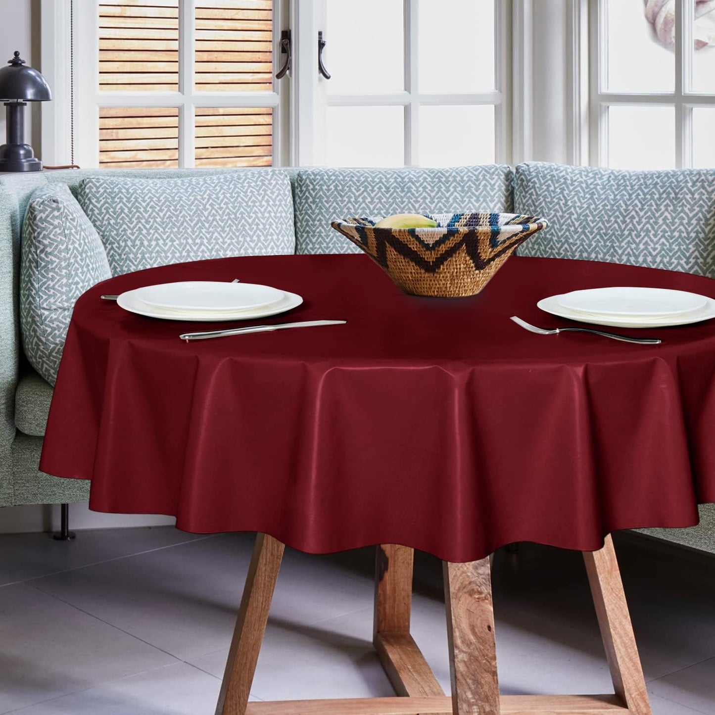 sancua Clear Plastic 100% Waterproof Tablecloth - 54 x 78 Inch - Vinyl PVC Rectangle Table Cloth Protector Oil Spill Proof Wipe Clean Table Cover for Dining Tables, Parties & Camping, Crystal Clear