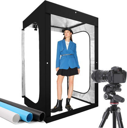 Photo Light Box, 12/16/20/24/32 Inch Photography Light Box with CRI>95 120 Light Beads. Dimmable Shooting Tent Kit with White and Warm Light. 6 Color Backdrops Photo Booth for Studio Products Display