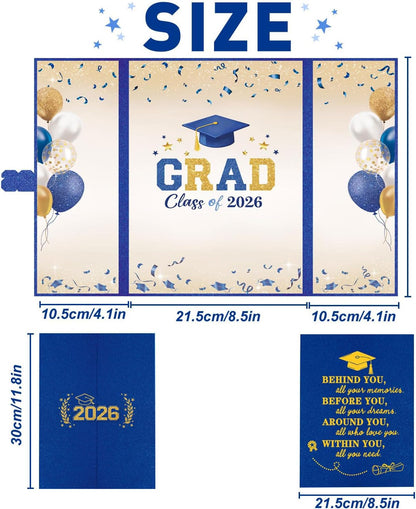 QIYANPAX Graduation Guest Book 2026, Blue and Gold Graduation Decorations Class of 2026, Graduation Signature Book, Congrats Grad Guest Book Alternative, Unique Graduation Gifts