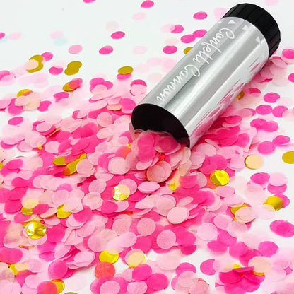 8 PCS Confetti Poppers Cannons for Wedding Birthday Graduation Baby Shower Anniversary Christmas New Year's Kids Fun Party Supplies Decorations and Favors (Pink + Gold)