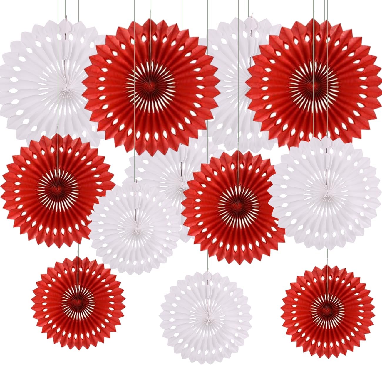 12PCS Colourful Paper Fans Party Decorations,Rainbow Hanging Ceiling Honeycomb Round Tissue Paper Fans for Mexican Engagement Fiesta Cinco De Mayo Party Decorations