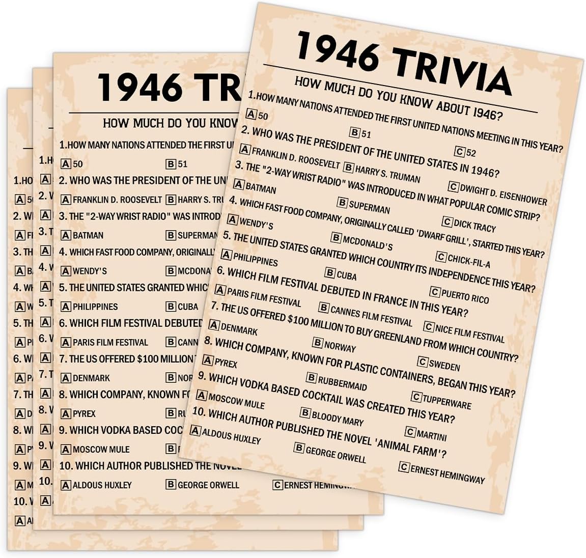 QUPT 40th Birthday Party Games, Movies in 1986 Games, Birthday Party Supplies for Adults, Fun 1986s Party Game，Pack of 30 Cards