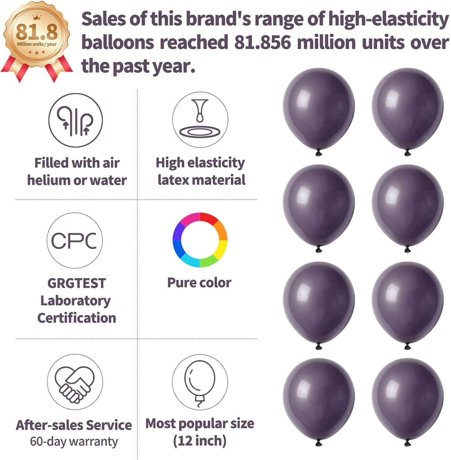 110pcs Black Balloon 12 inch, Black Latex Balloons for Birthday Party Baby Shower Wedding(with 2 Ribbons). - Colors A