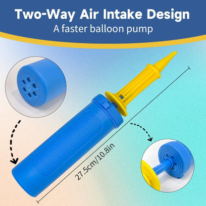 SUSWIM Balloon Pump Handheld Two-Way Dual Action,Double-Way Air Intake Portable Manual Inflator for Balloons,Swimming Rings, Inflatable Toys, Party Decorations