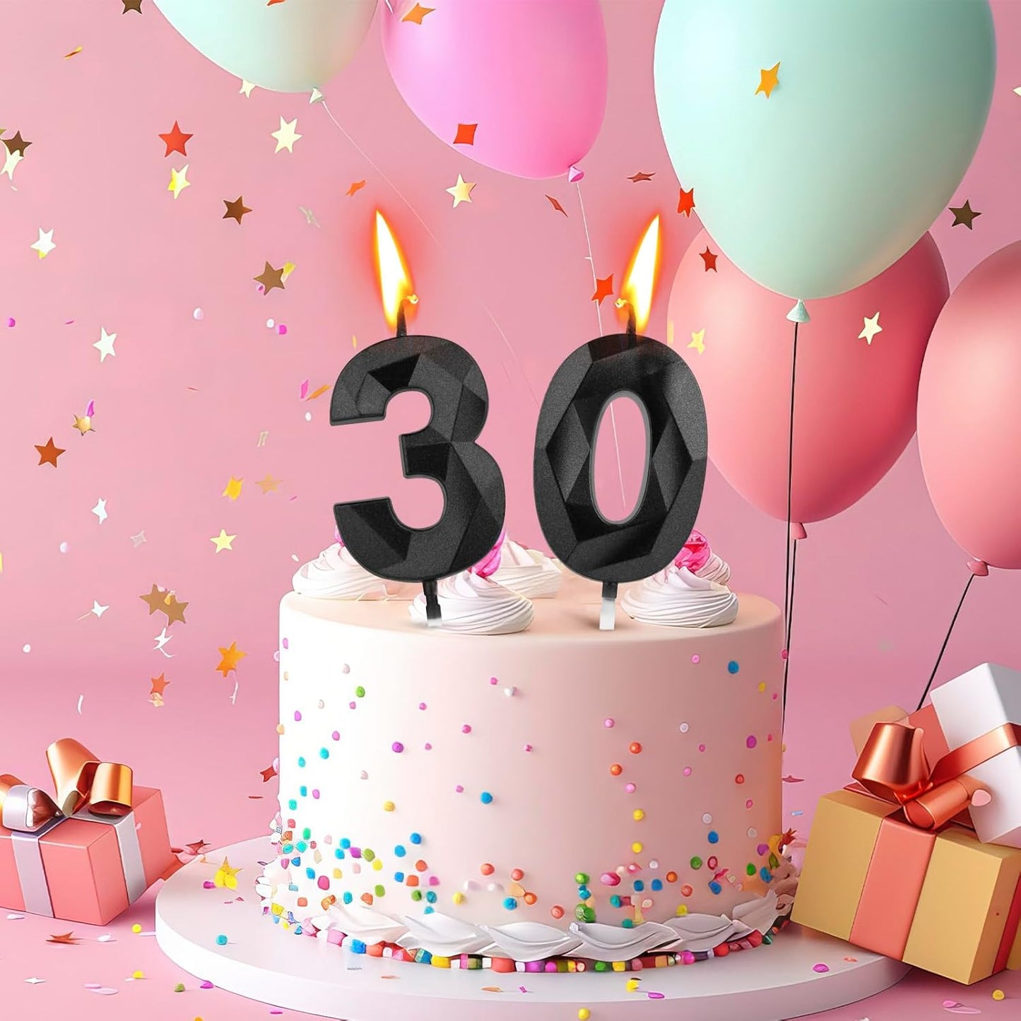 BEAN LIEVE Number Candles 0-9 Set - 10-Pack Diamond-Cut Birthday Candles, Cake Candles - Bulk Cake Decor for 1st-98th Birthdays, Photos, Parties - Kids Women Family Celebrations (Champagne Gold)