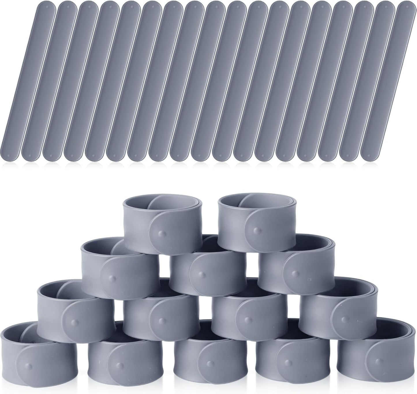 Vinsot 30 Pcs Silicone Slap Bracelets Gift for Kids DIY Slap Bands Party Favor Soft Blank Snap Wristbands Bulk for School Craft Project Painting Classroom Prizes Birthday Wedding