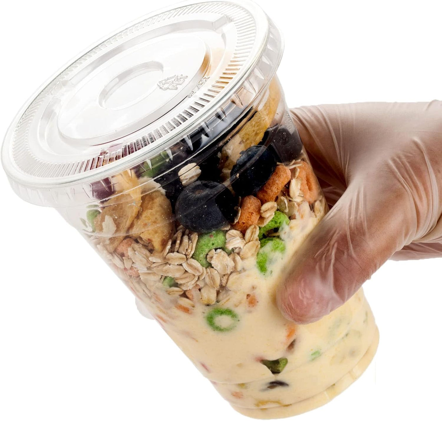 Golden Apple Cup series, 9oz Clear Plastic cups with Flat lids no hole 50sets