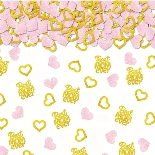 Pink and Gold Heart Confetti, 100 Pieces Table Confetti with Bride to Be Design, Glitter Party Decorations for Bridal Shower, Bachelorette Party, Engagement, Wedding