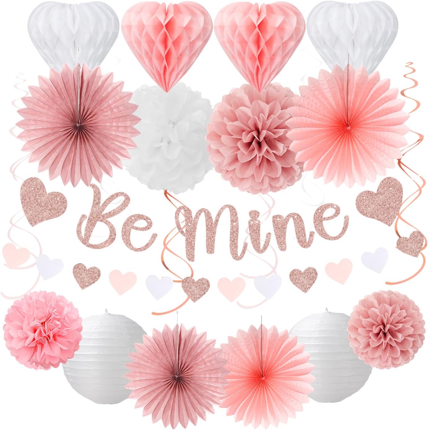 2026 Blue Class-Congratulations Prom Graduation Party-Decorations - 22pcs High School College Grad Supplies Decor,Royal Navy White Silver Tissue Pom Poms Streamers, Paper Flowers Lanterns Hugmoon