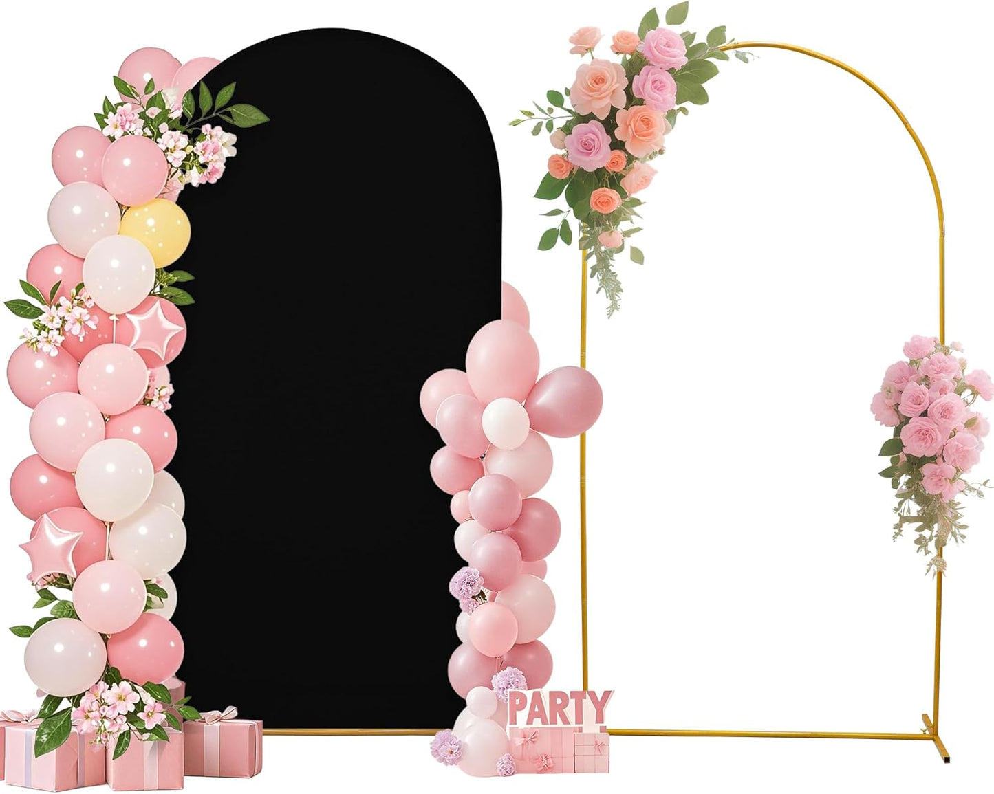 3-Piece Arch Cover Bundle – 7.2FT, 6.6FT & 6FT Stretch Spandex Backdrop Set – Wedding, Birthday & Photo Booth Arch Covers for Every Event