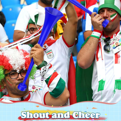 Stadium Horn for 2026 World Cup, Vuvuzela Plastic Trumpet Collapsible Cheering Blow Horns Loud Soccer Noise makers for Sporting Events Football Games Carnival Fun Birthday Party Favors - 1PCS (Blue)
