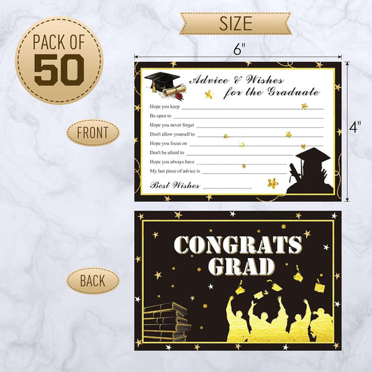 Graduation Advice Cards - 50-Pack Graduate Party Supplies 2026 Advice for the Graduate Decorations Party Favors Table Games Personalized Graduations Cards