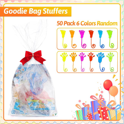 50 PCS Glow Sticky Hands Kindergarten Graduation Gifts Party Favor for Kids Holiday Traditions Goodie Bags Stuffers Glow Sticky Hands Toys End of Year Student Gifts Classroom Prizes Treasure Box