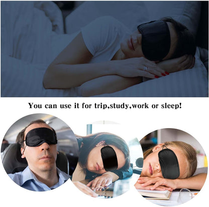 COMNICO 6pcs Blindfold Eye Mask Shade Cover Eye Mask Sleep Masks Sleeping Mask Party Supply with Adjustable Strap for Men and Women (Black)