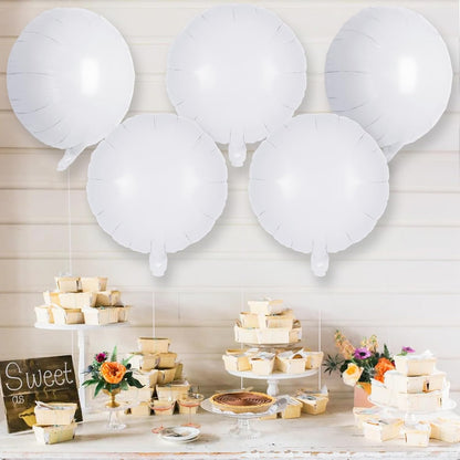20 Pcs Black Round Shaped Balloons,18 Inch Round Foil Balloon,Giant Round Mylar Balloon Helium Balloons for Birthday Party Baby Shower Wedding Decorations (Black)