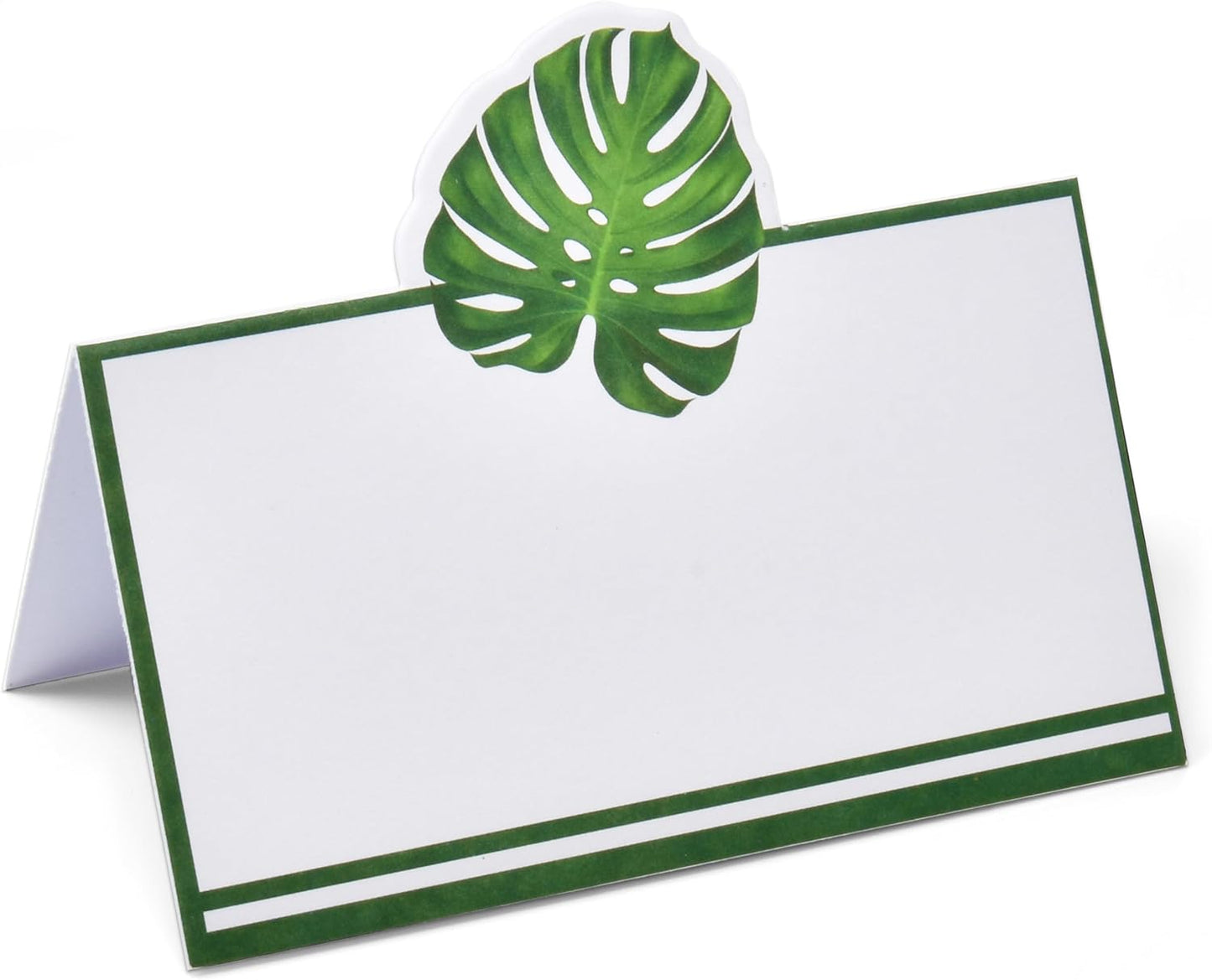 Gift Boutique 100 Pack Palm Leaf Place Cards Floral Green Leaves Seating Name Card Wedding Party Table Setting Tropical Folded Greenery Tent Cards