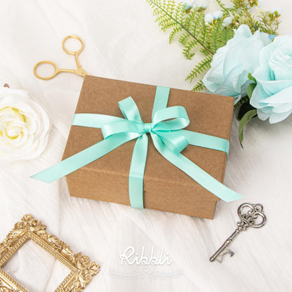 Ribbli Double Faced White Satin Ribbon,3/8” x Continuous 25 Yards,Fabric Ribbon use for Bows Bouquet,Gift Wrapping,Floral Arrangement