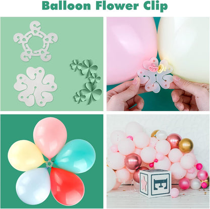 Balloon Clips(120 pcs), Tinabless Balloon Connectors for Decor Balloons Arch, Balloons Column Stand and Flowers - Birthday, Wedding, Baby Shower Party Decorations