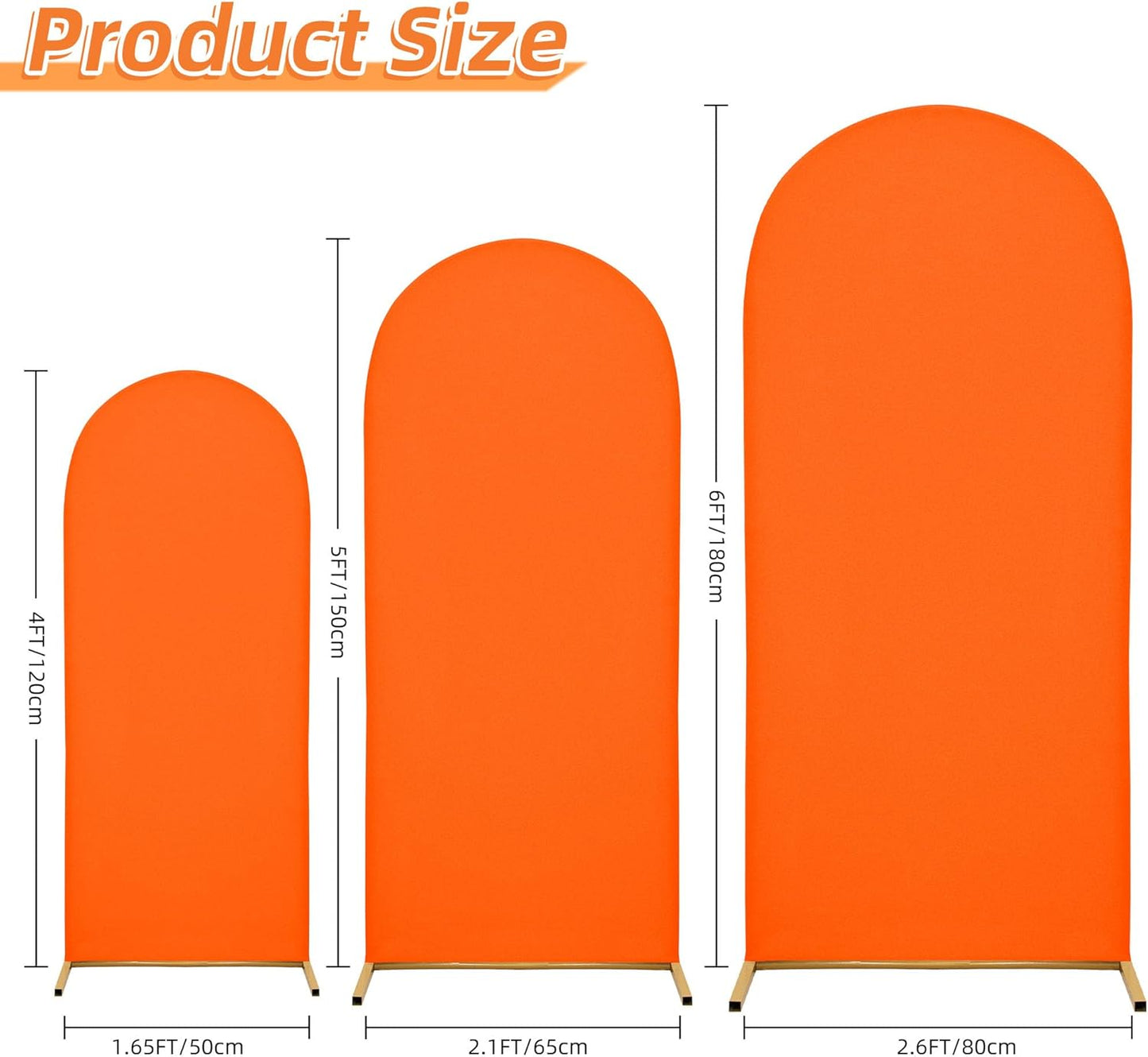 3-Piece Arch Cover Bundle – 7.2FT, 6.6FT & 6FT Stretch Spandex Backdrop Set – Wedding, Birthday & Photo Booth Arch Covers for Every Event