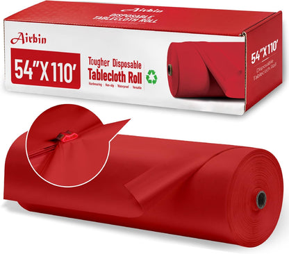 Plastic Table Cloth, 310 Ft X 54 in Disposable Tablecloth White Plastic Tablecloth with Any Cut Sliding Cutters Premium Table Cover Roll for Picnics, Parties, Birthdays, Weddings