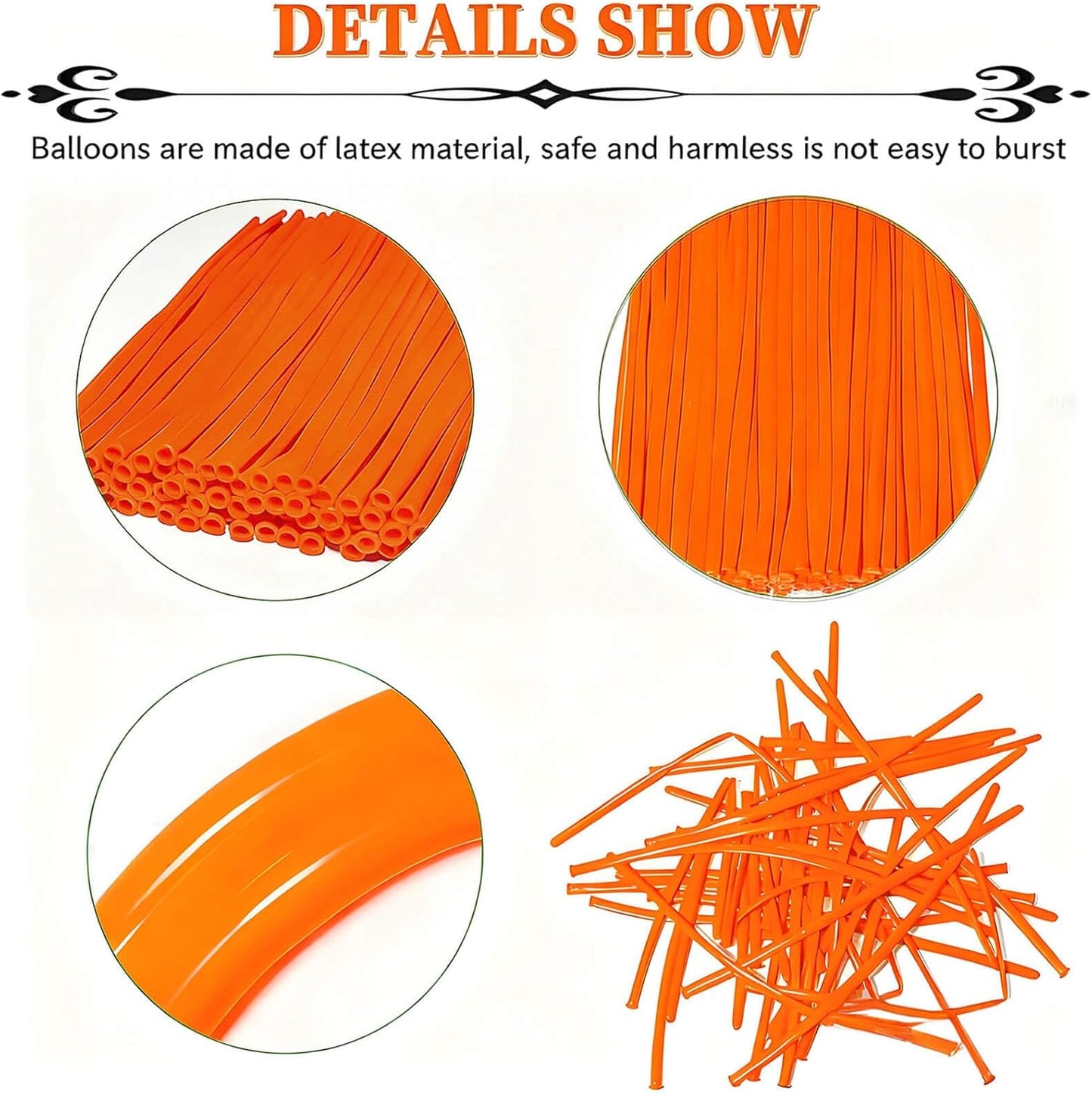 260 Balloons Clear, Thickening Long Balloons for Tying Arch, Twisting Latex Animals Magic Modeling Skinny Birthday Balloon for Kid‘s Party Wedding Decoartion Supply 100pcs