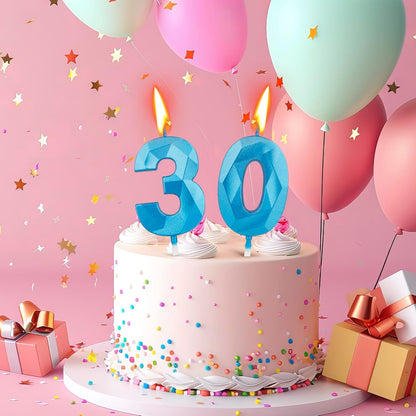 BEAN LIEVE Number Candles 0-9 Set - 10-Pack Diamond-Cut Birthday Candles, Cake Candles - Bulk Cake Decor for 1st-98th Birthdays, Photos, Parties - Kids Women Family Celebrations (Champagne Gold)