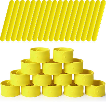 Vinsot 30 Pcs Silicone Slap Bracelets Gift for Kids DIY Slap Bands Party Favor Soft Blank Snap Wristbands Bulk for School Craft Project Painting Classroom Prizes Birthday Wedding