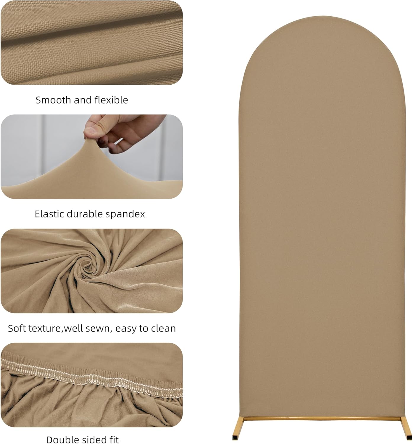 3-Piece Arch Cover Bundle – 7.2FT, 6.6FT & 6FT Stretch Spandex Backdrop Set – Wedding, Birthday & Photo Booth Arch Covers for Every Event