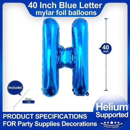 40 Inch Blue Letter A Balloons, DIY Phrase Foil Alphabet Letter A Balloons DIY Word A Banner for Birthday Anniversary Celebration Graduation Party Supplies Decoration
