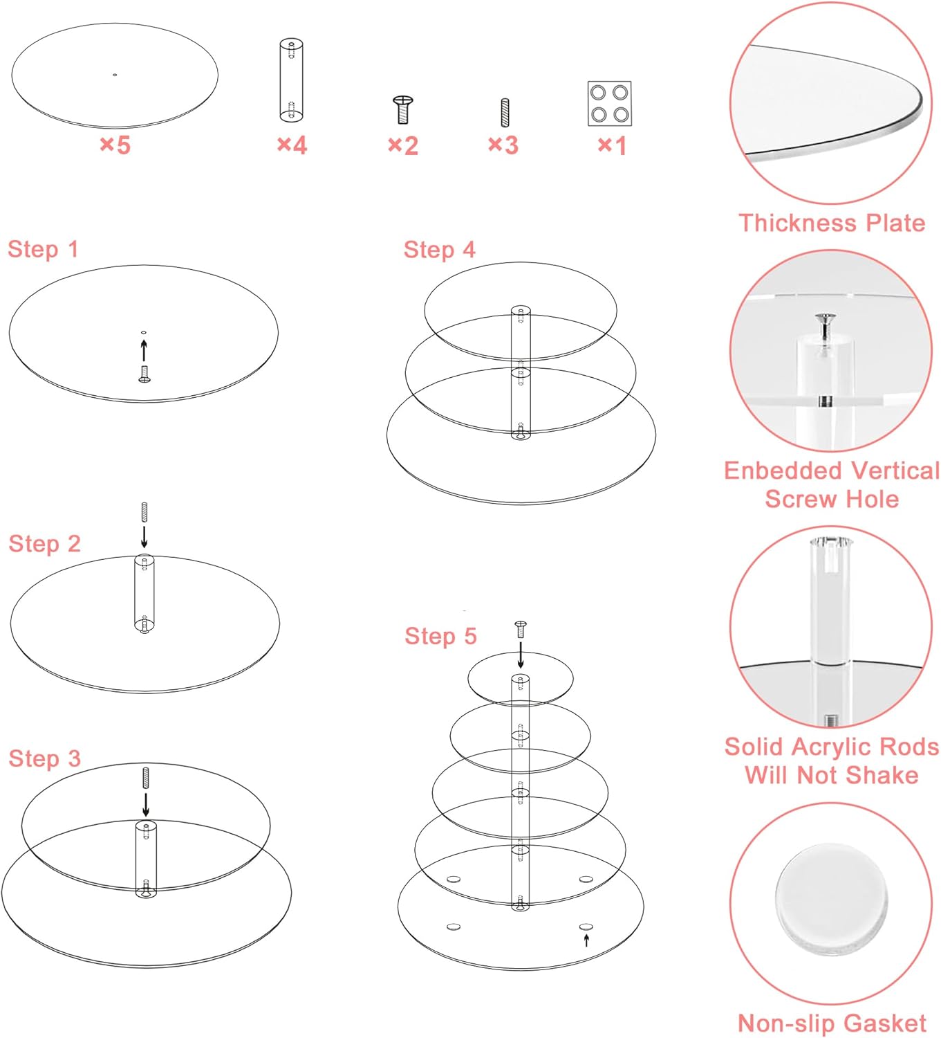 Acrylic Cupcake Tower, 7-Tier Round Cake Stand for 100 Cupcakes, Dessert Display for Parties & Weddings
