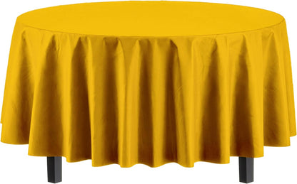 12-Pack Premium Plastic Tablecloth 54in. x 108in. Rectangle Table Cover - Dark Blue - Colors B