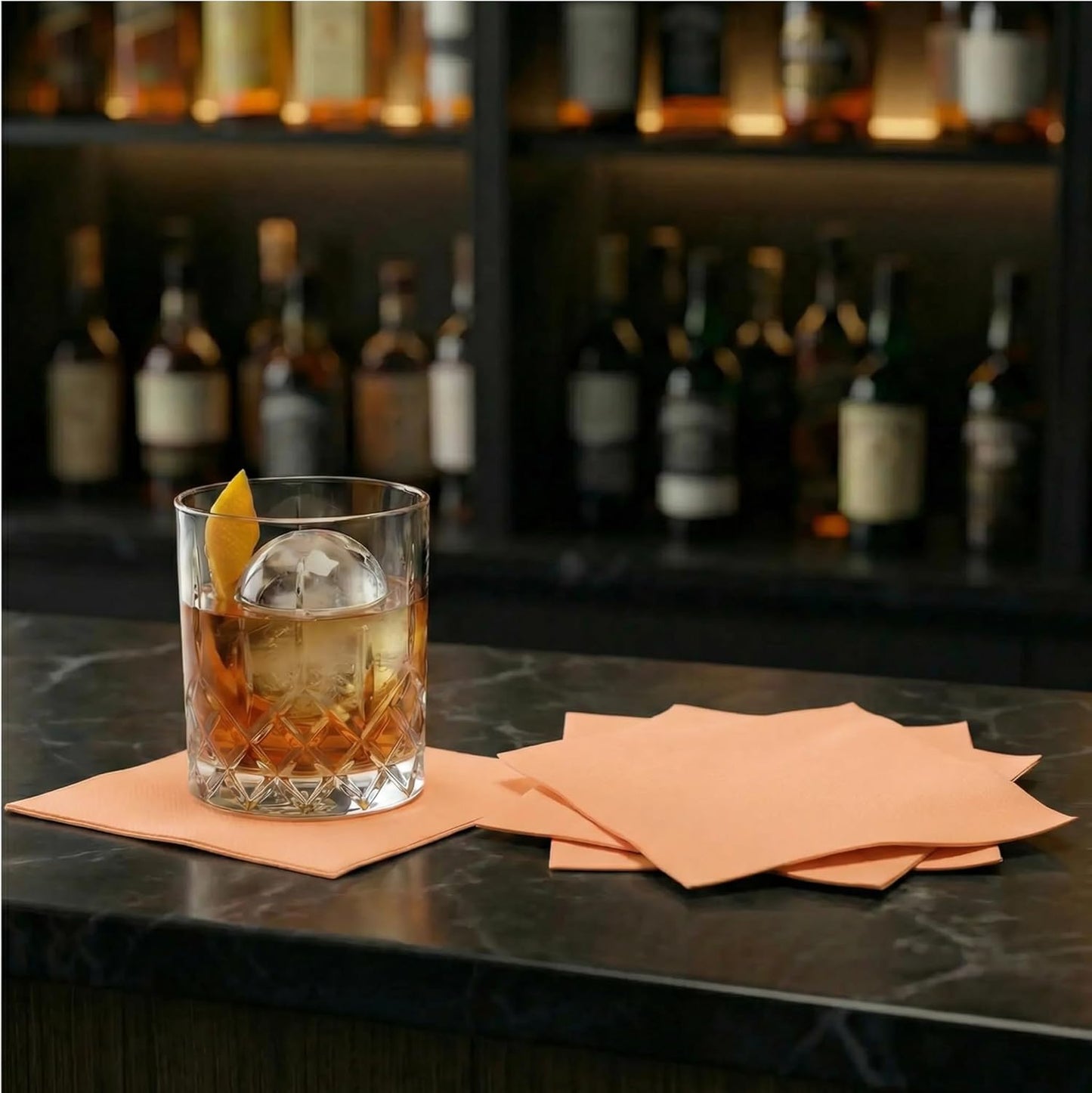 AH AMERICAN HOMESTEAD Cocktail Napkins-Disposable Beverage/Bar Napkins-White Linen-Like Square Napkins-Eco-Friendly & Compostable-Everyday Use, Party or Wedding 4.75inch x 4.75inch (100 Count, White)