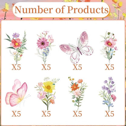 Wildflower Birthday Party Decorations, 36PCS Flower Floral Cupcake Toppers Decoration, Baby in Bloom Baby Shower Cupcake Picks Decor Party Supplies for Gilrs Women