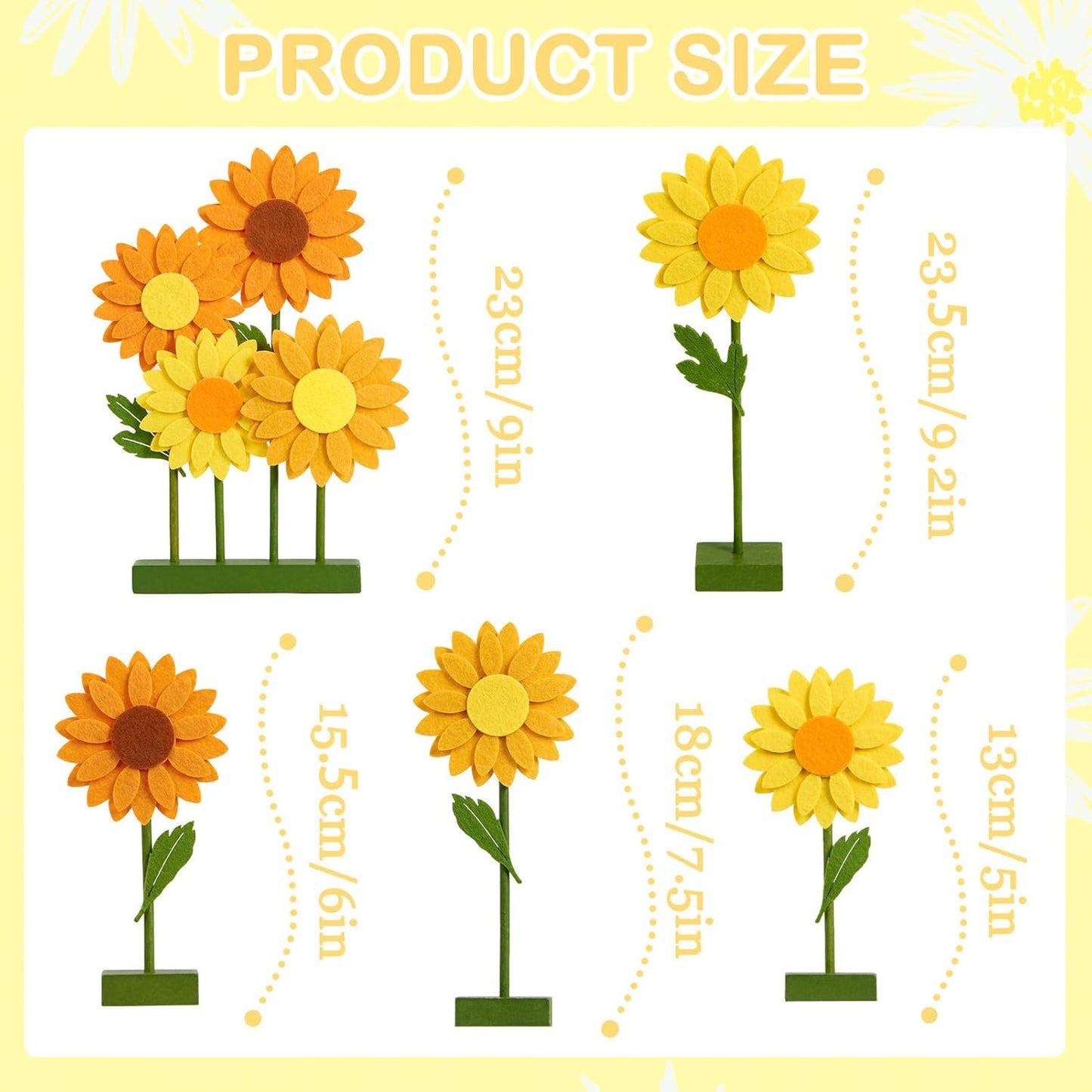 SUNBEAUTY 4PCS Honey Bee Honeycomb Centerpieces Decorations Yellow Bee Honeycomb Table Centerpieces with Sunflower Stickers for Baby Shower Birthday Gender Reveal Birthday Decoration