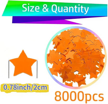 Rainbow Metallic Foil Star Confetti 0.78inch/2cm 8000PCS Table Confetti for Party Birthday Decoration or Filled Balloons